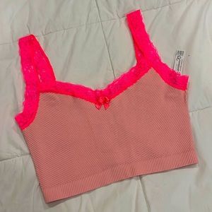 Urban lace pink tank top